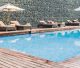 swimming pool with heat cool pump