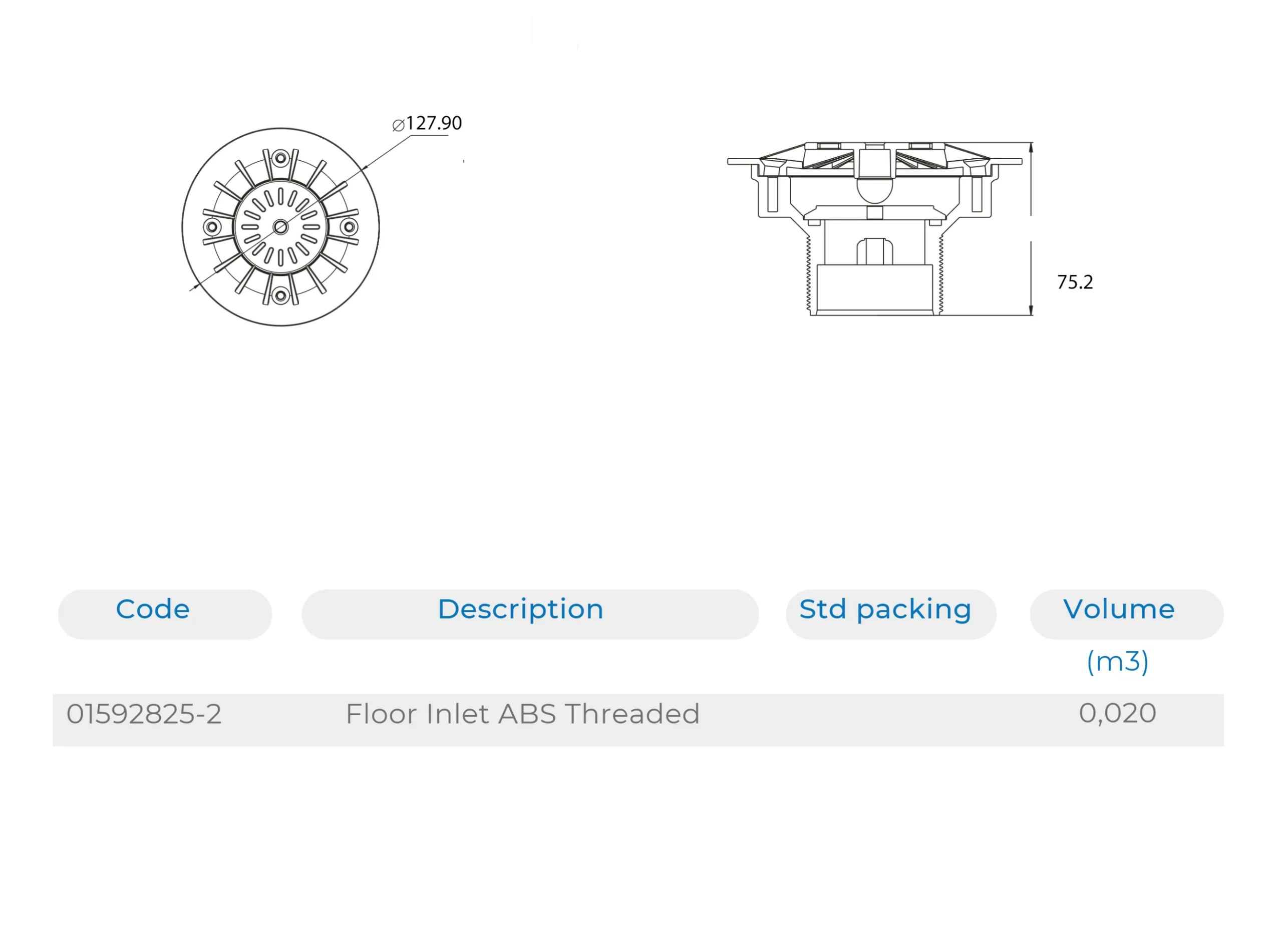 Floor Inlet ABS threaded – Atecpool Middle East